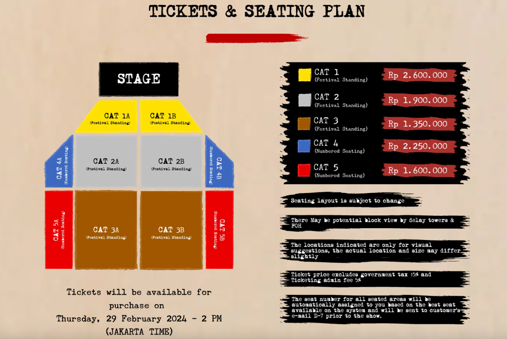 tiket konser Avenged Sevenfold Live in Jakarta pada 25 Mei 2024.